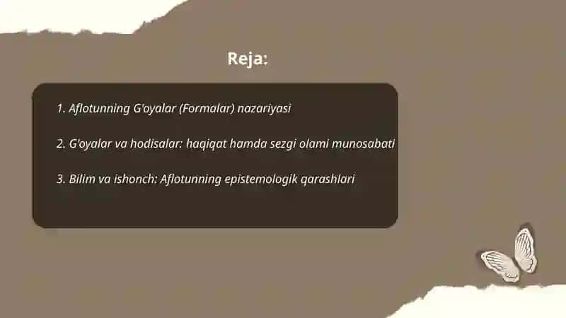 Aflotunning falsafiy qarashlari 2
