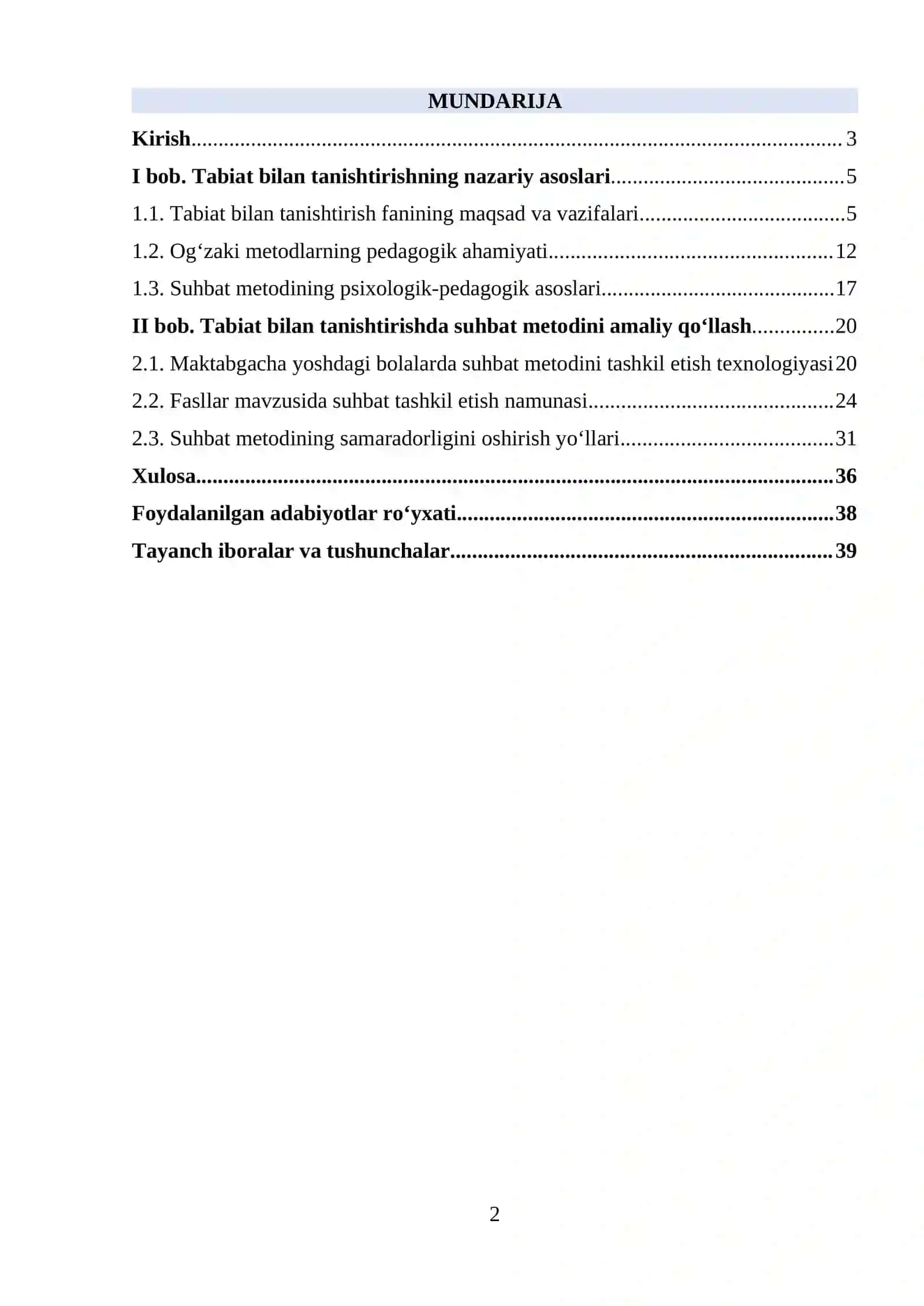 Tabiat bilan tanishtirishning nazariy asoslari 2