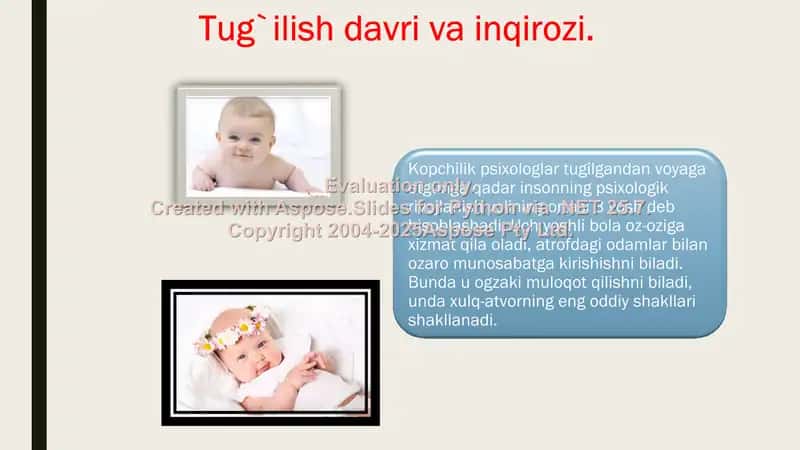 Tug`ilish davri va inqirozi.Tirilish kompleksi. 2