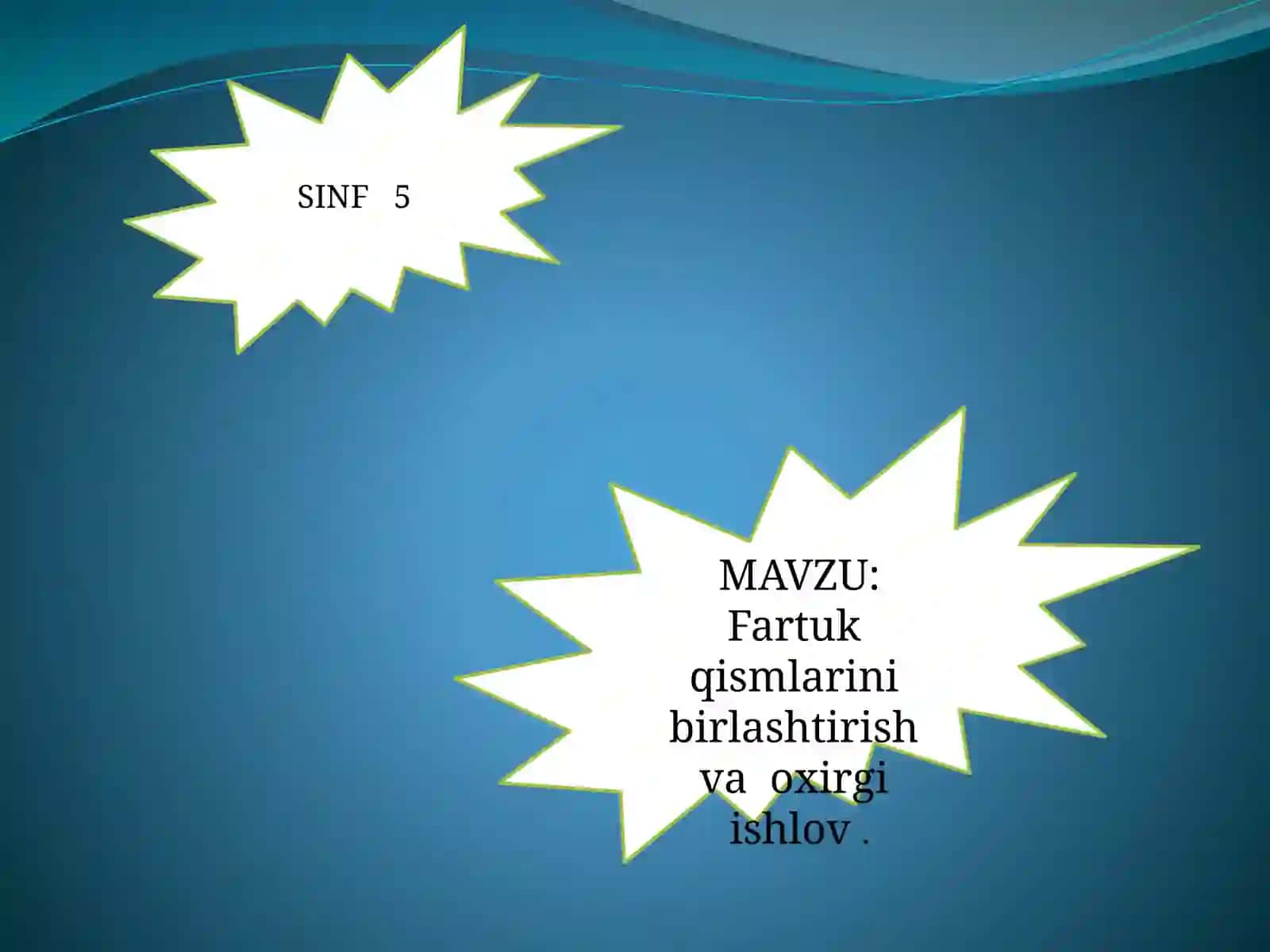 Fartuk qismlarini birlashtirish va oxirgi ishlov 2