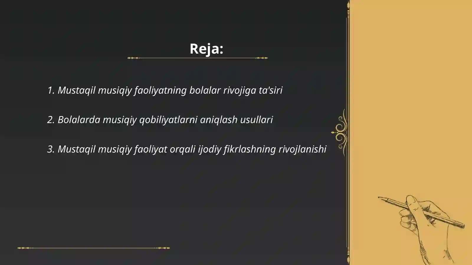 Bolalarni mustaqil musiqiy faoliyati mazmuni va ahamiyati,unga rahbarlik qilish 2