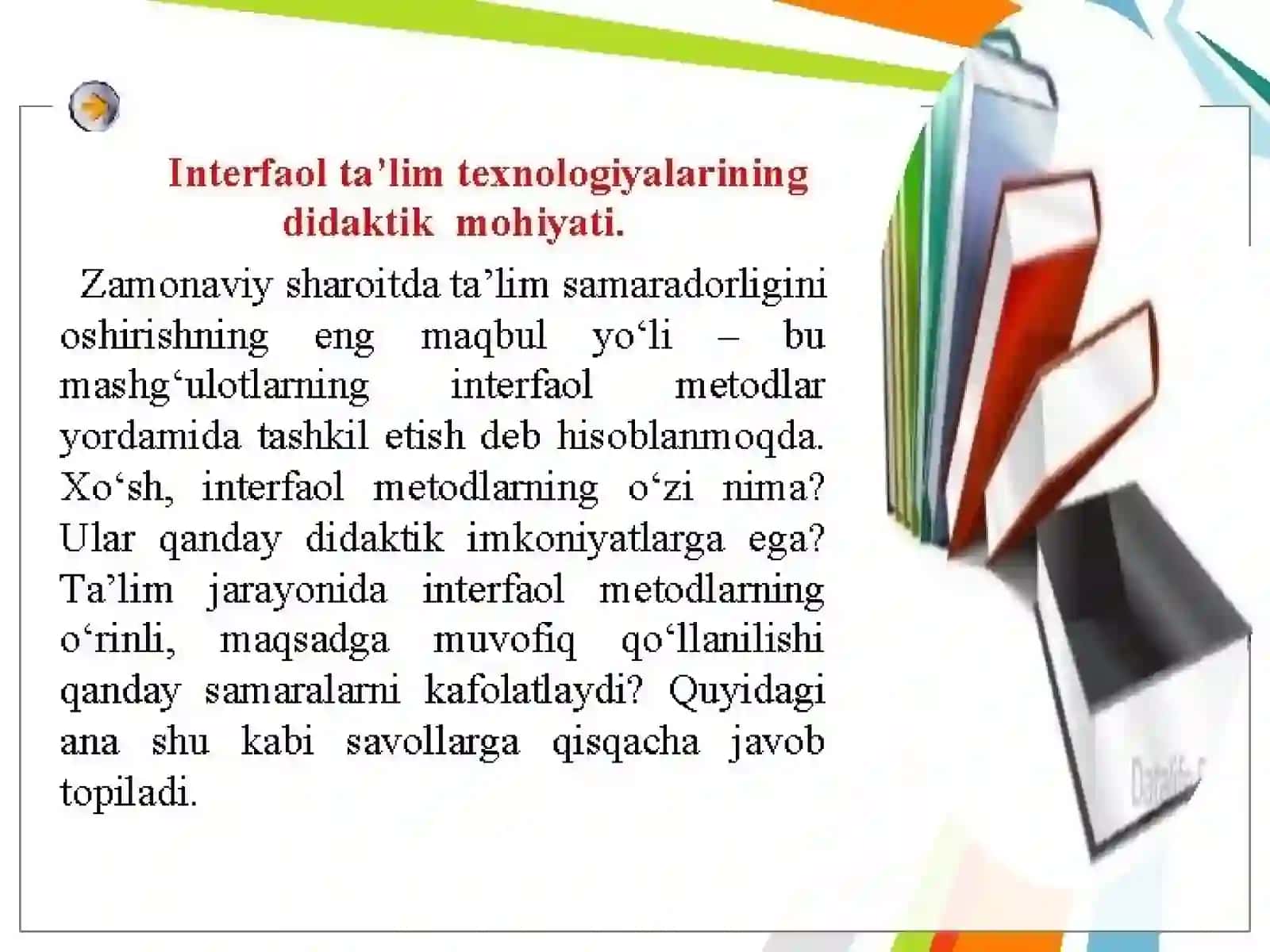 Interfaol o'qitish usullari 2