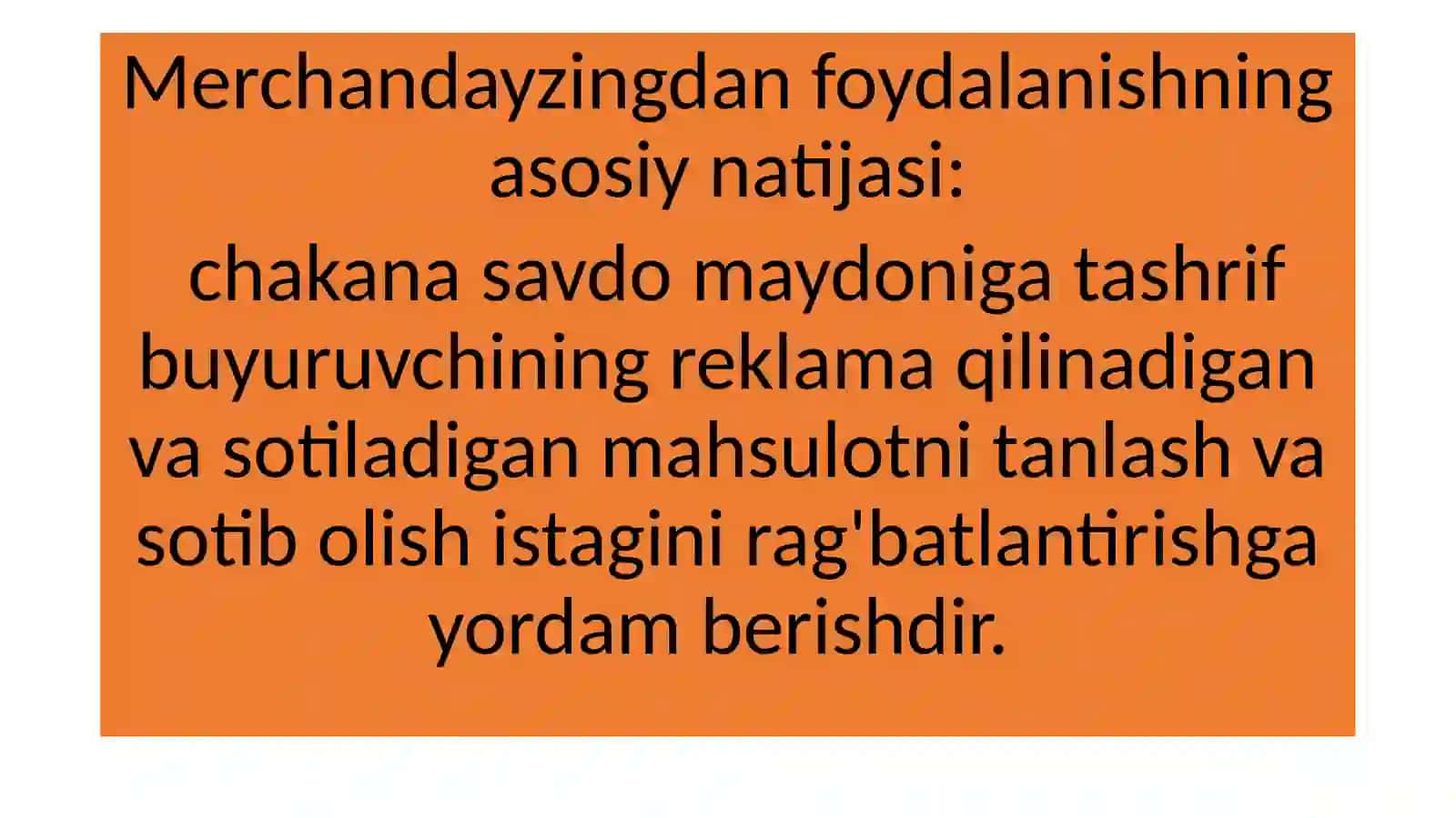 Merchandayzingning asosiy maqsadlari, vazifalari va funktsiyalari 2