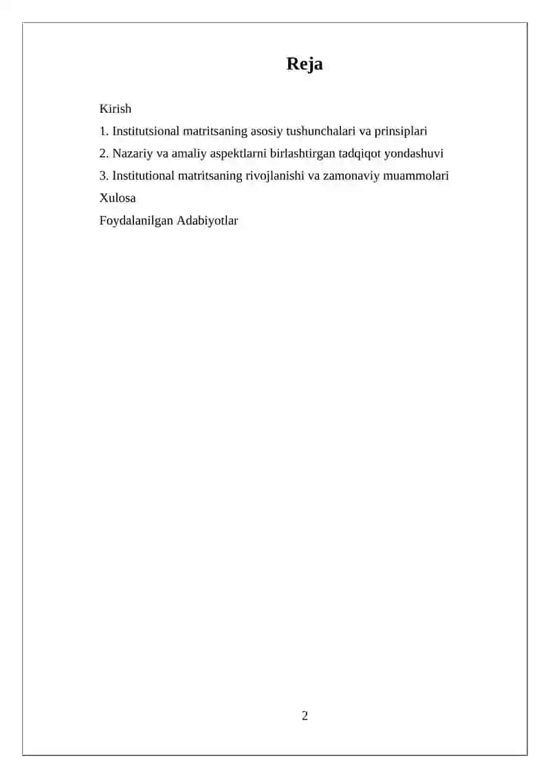 Institutsional Matritsa 2