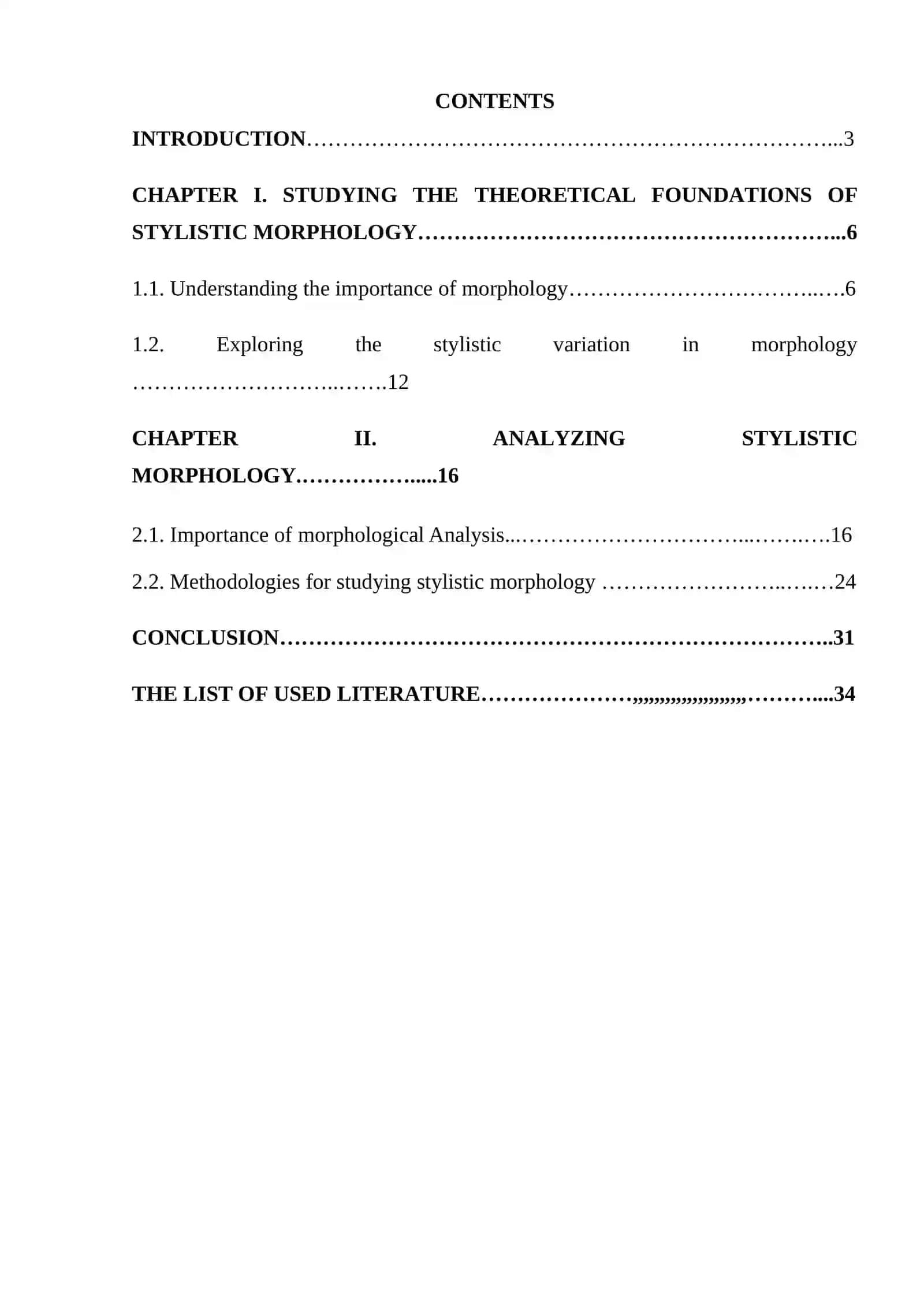 STYLISTIC MORPHOLOGY COURSEWORK 2