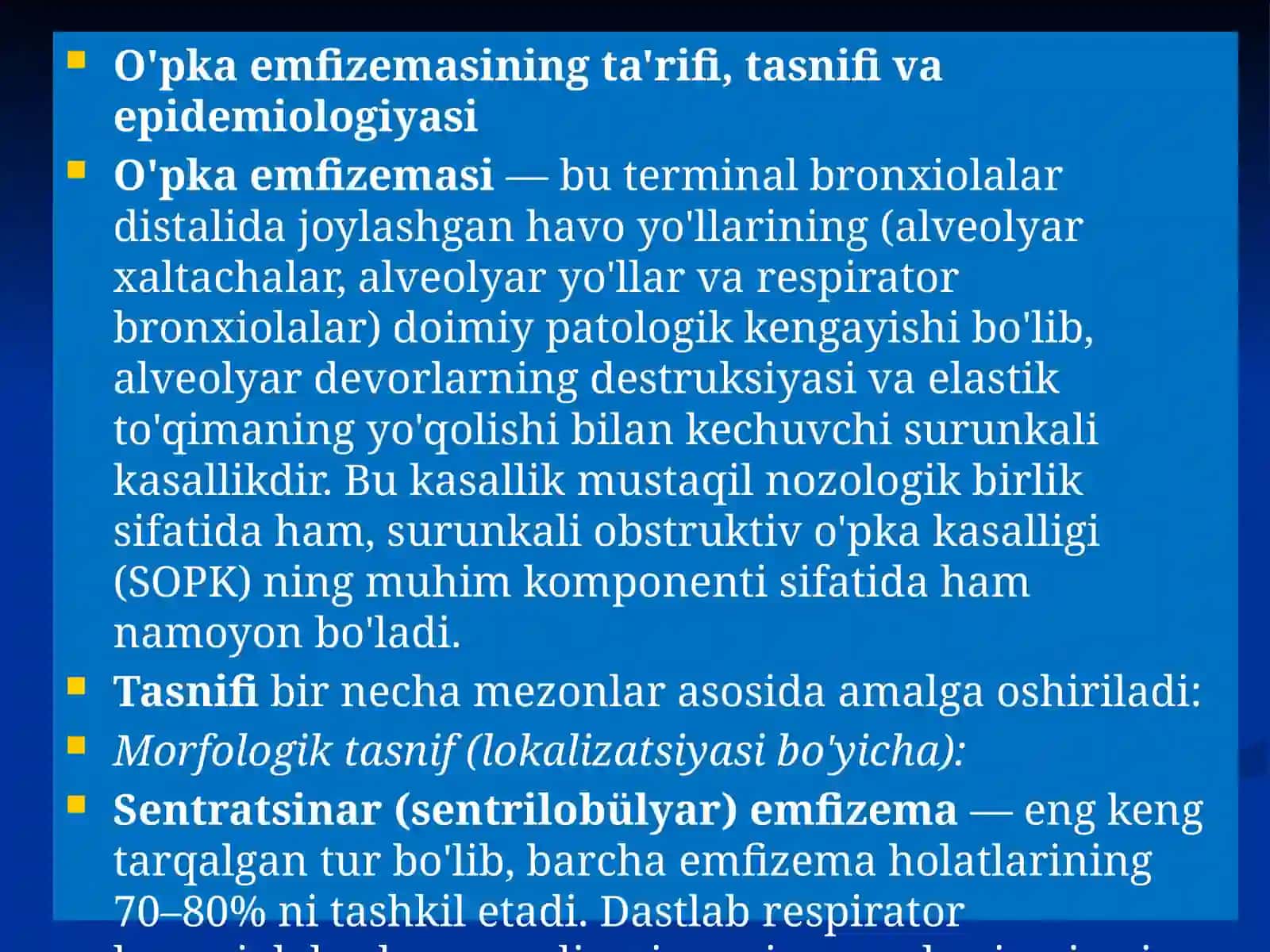 O'PKA EMFIZEMASI PREZENTATSIYA 2