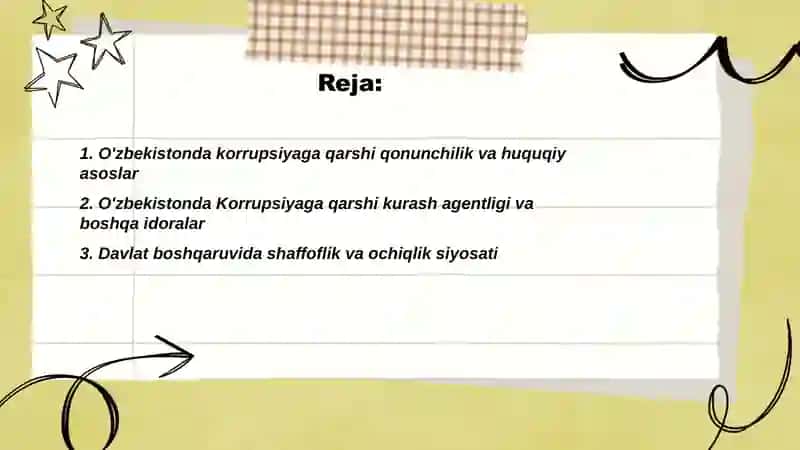 O'zbekistonda Korrupsiyaga qarshi kurash 2