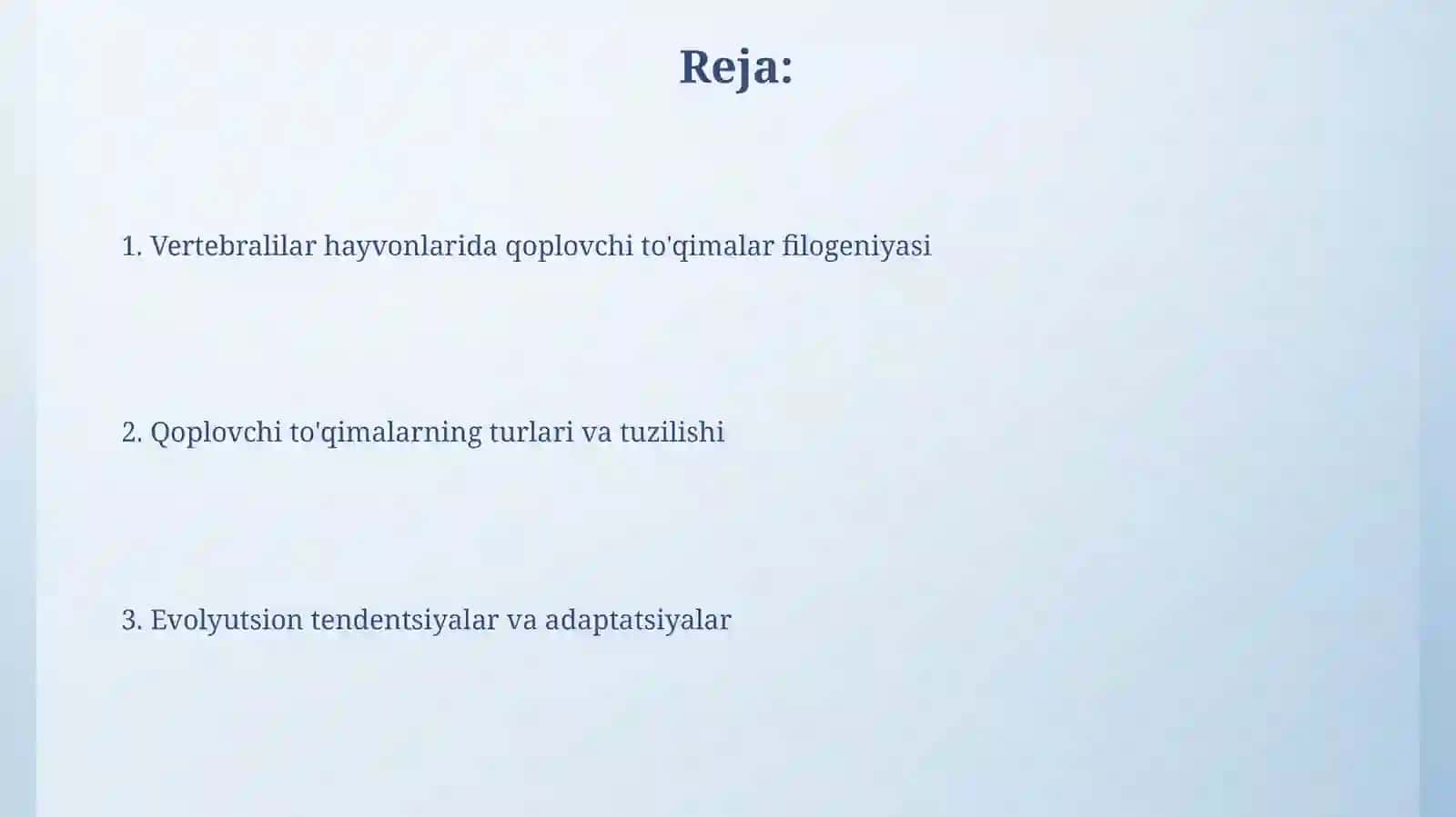 umurtqali hayvonlarda qoplovci toqima filogenezi 2