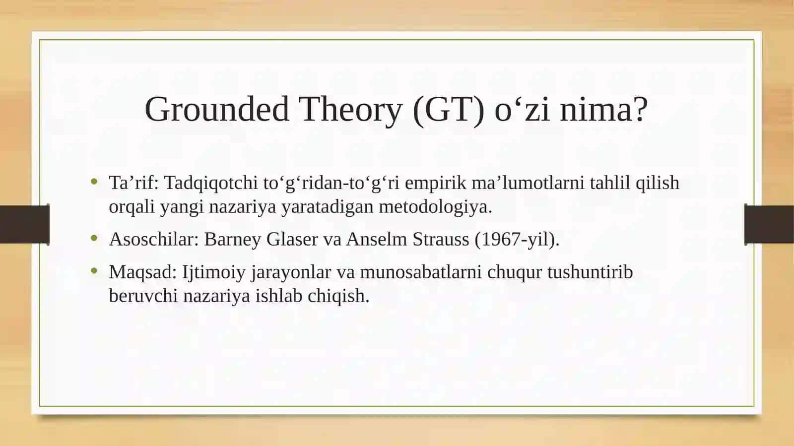 Grounded Theory:Tadqiqotmantig‘ivabosqichlari 2