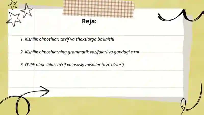 Olmoshlarning ma'no turlari 2
