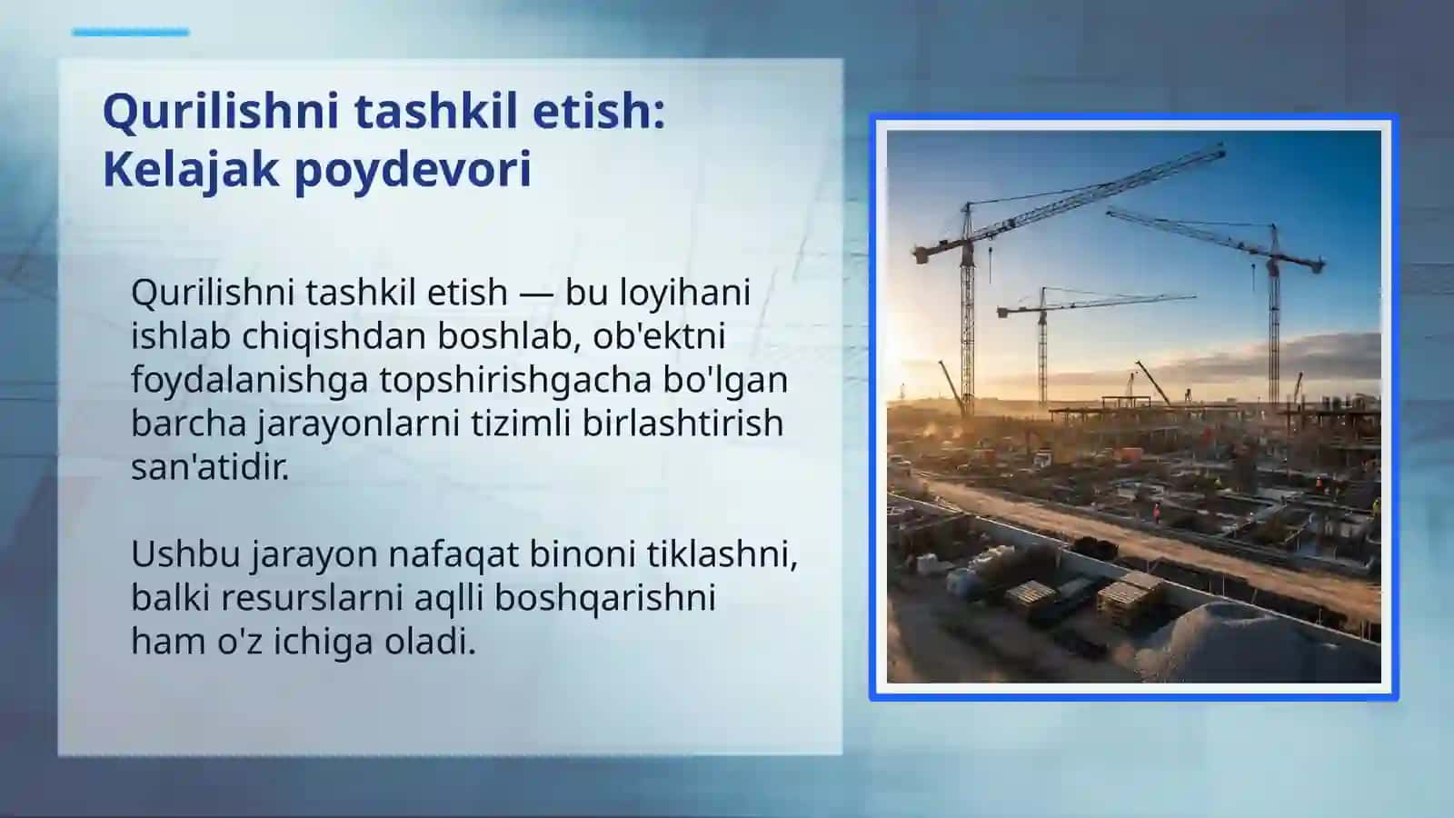Qurilishni tashkil etishni axamiyati 2