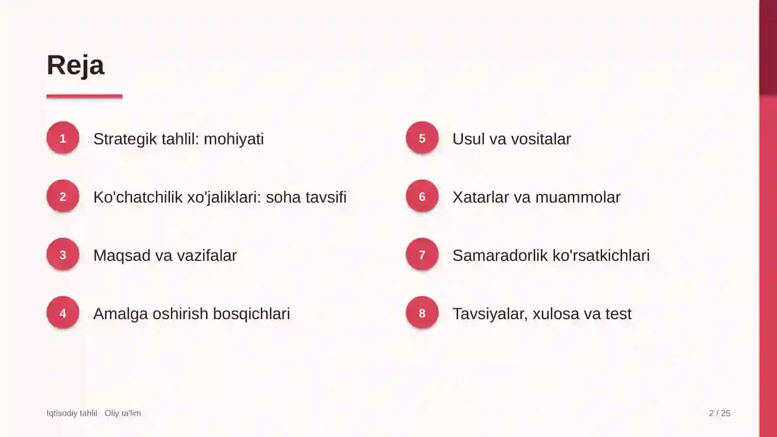 Ko'chatchilik xo'jaliklarida strategik tahlil 2