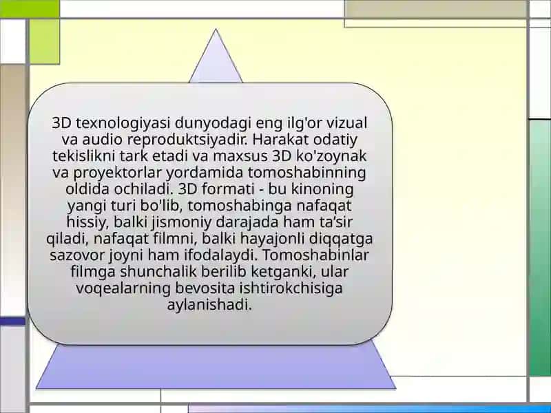 Gologrammalar. Virtualreallik. 3D filmdizayni 2