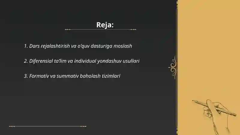 Maktabgacha, umumiy oʻrta,professional talimda oʻqitish jarayonlari 2