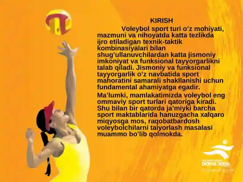 VOLEYBOL O’YINDA HARAKATLANISH TEXNIKASINI O’RGATISH 2