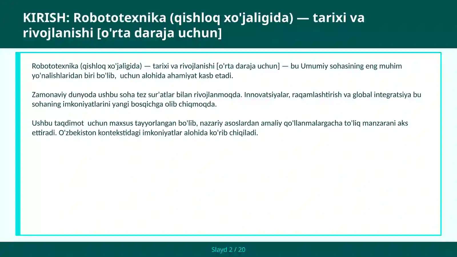 Robototexnika (qishloq xo'jaligida) — tarixi va rivojlanishi 2