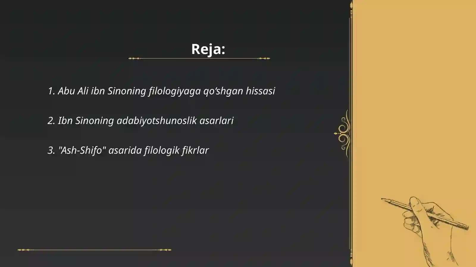 Abu Ali ibn Sinoning filologik asarlari 2