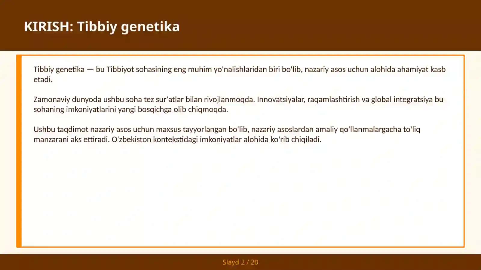 Tibbiy genetika 2
