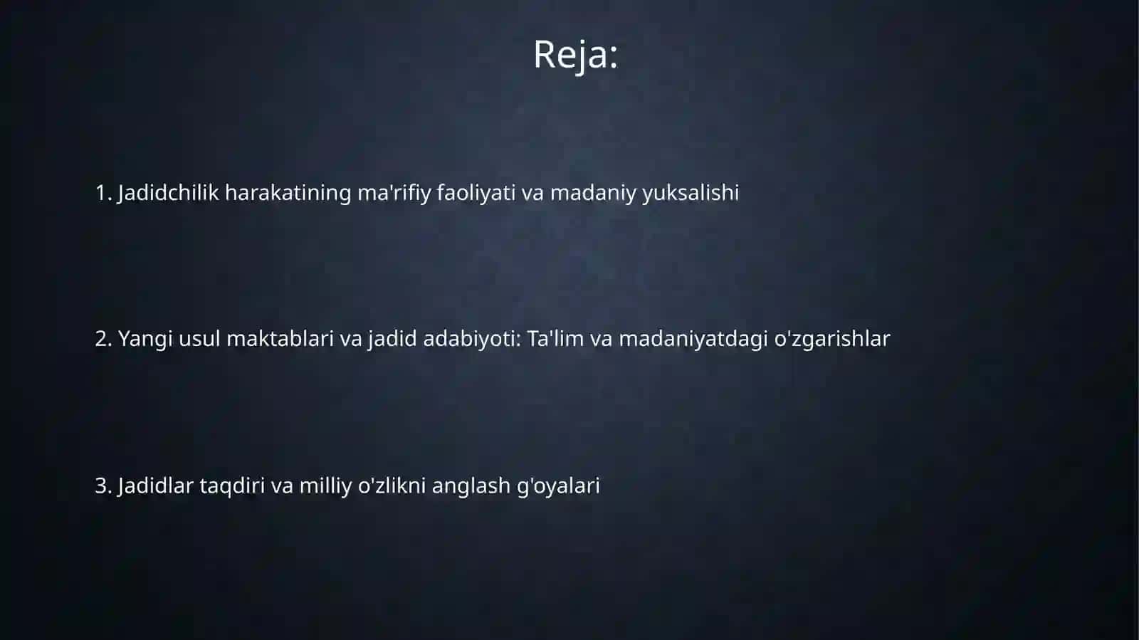 Jadidchilik harakatiningfaoliyati 2