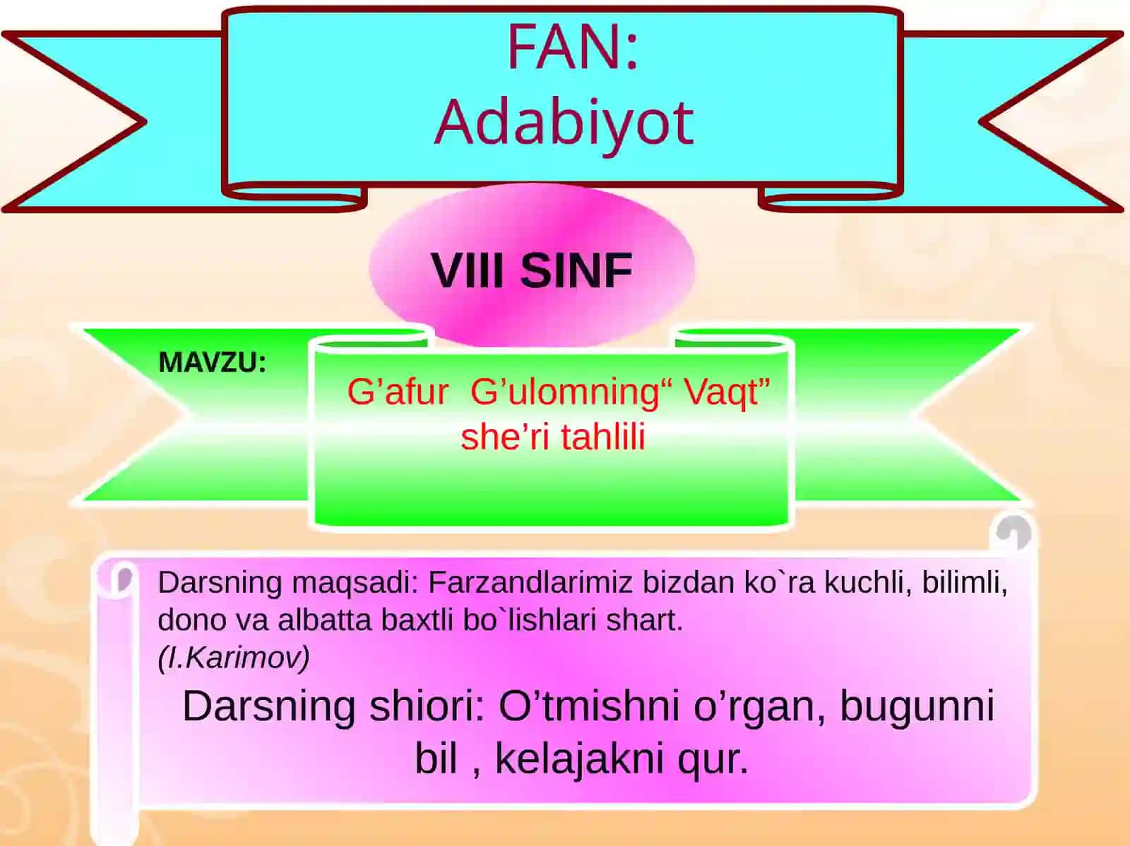 G’afur G’ulomning“ Vaqt” she’ri tahlili 2