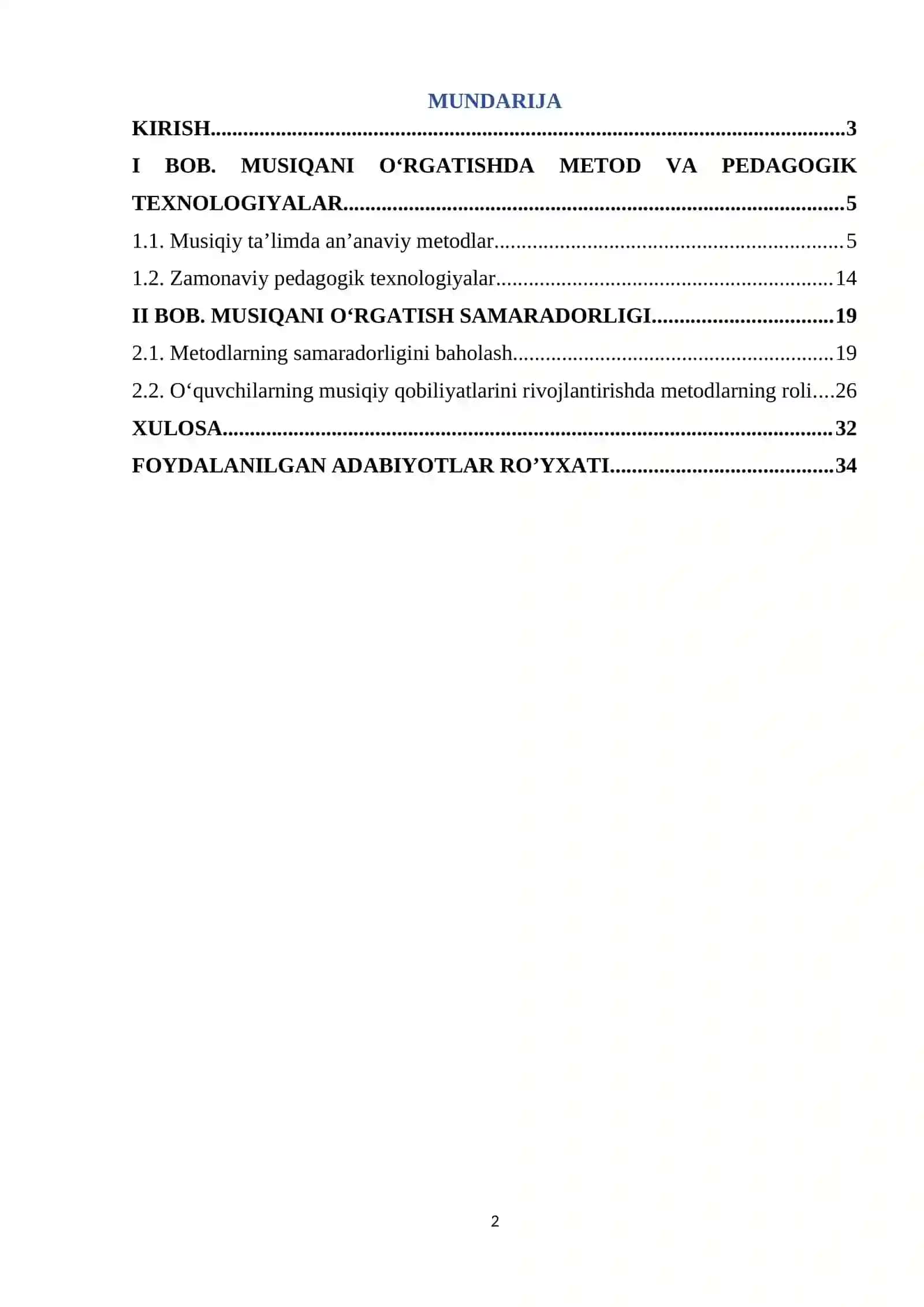 Musiqani o’rgatishda turli metod va pedagogik texnalogiyalardan foydalanish va uning samaradorligi 2