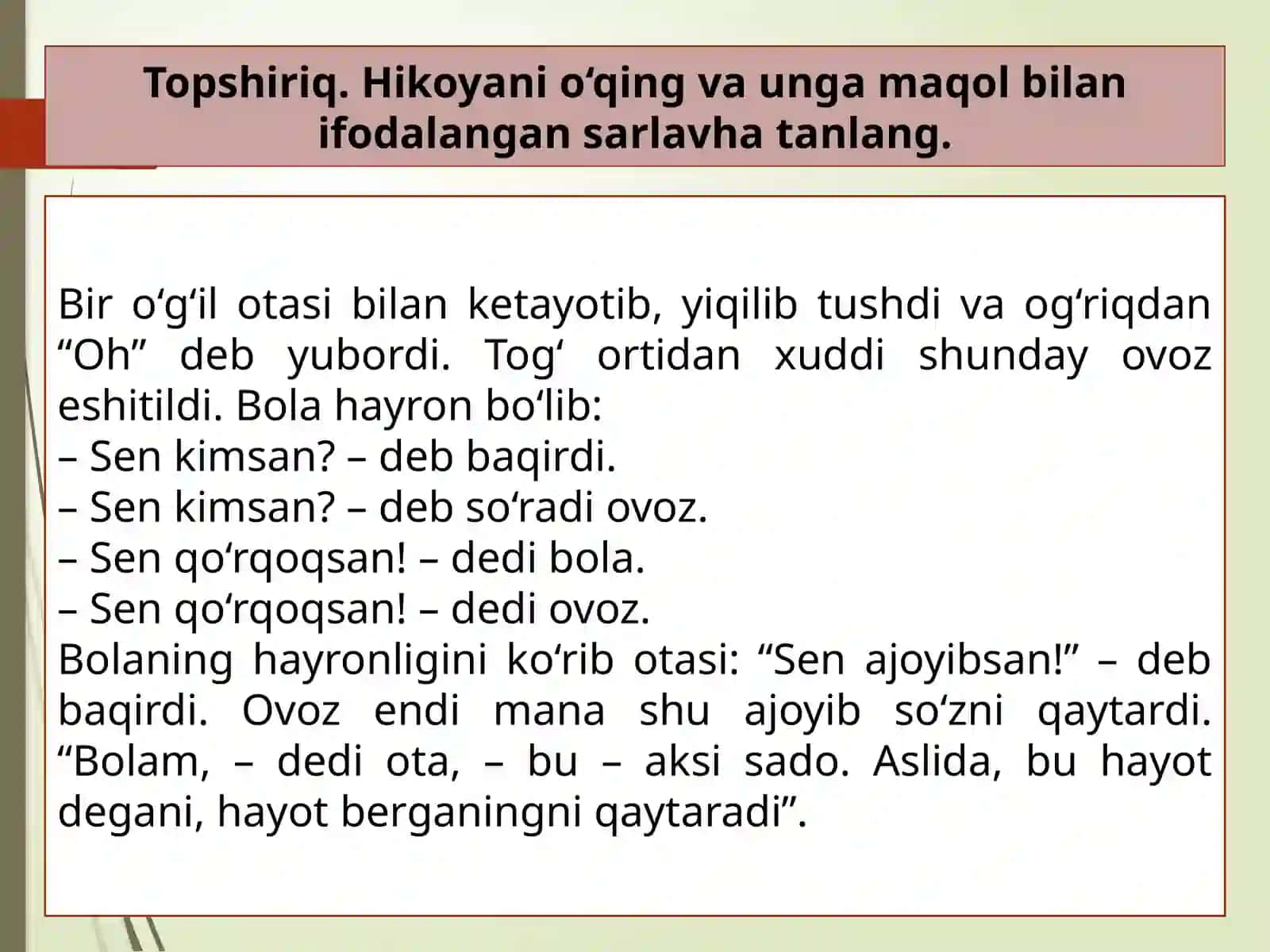 Maqollar 5- SINF 2