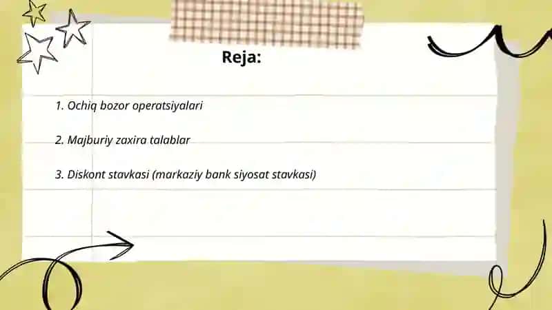 Pul-kredit siyosati vositalari 2