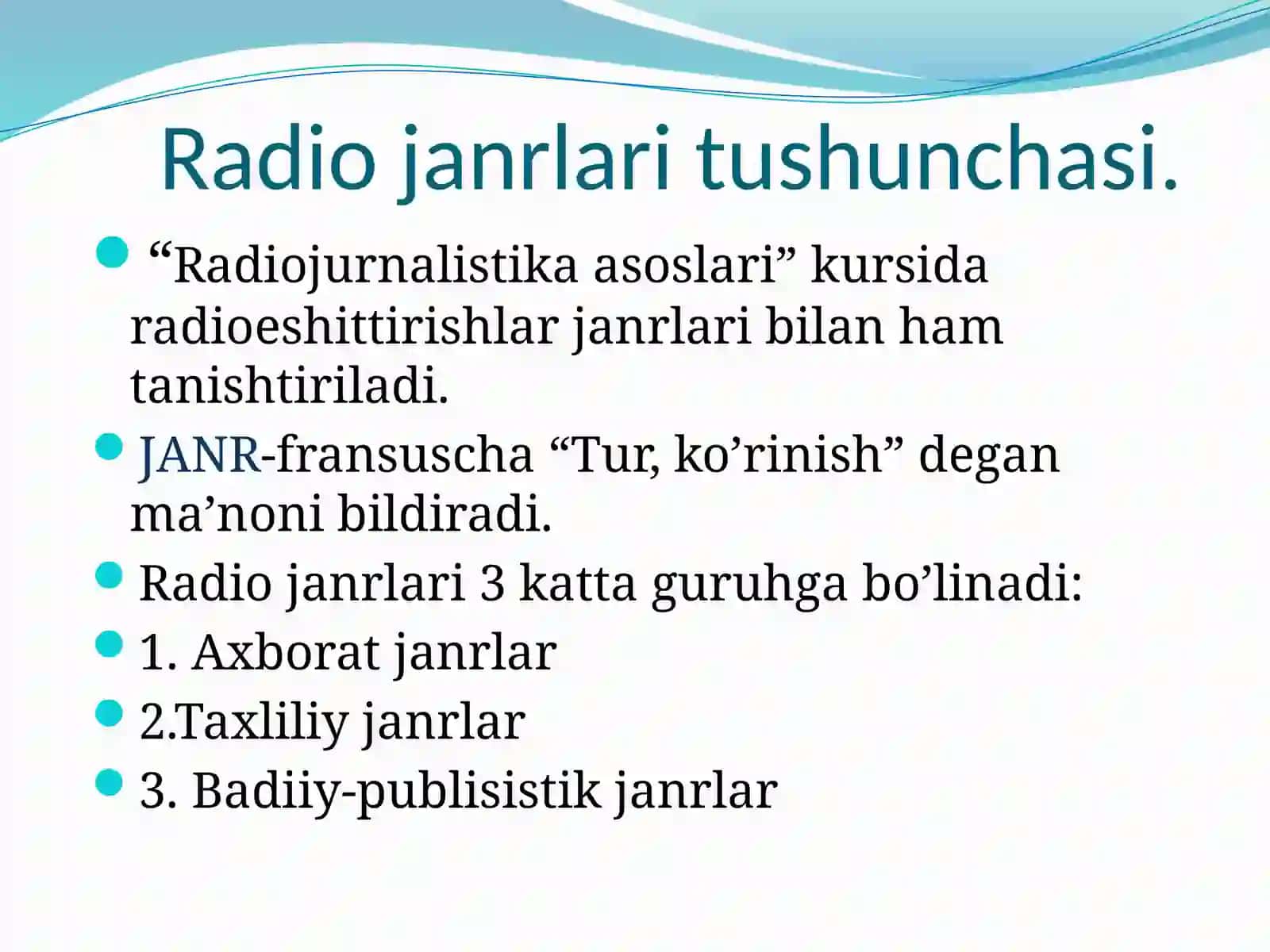 radioning oav da tutgan  o’rni 2