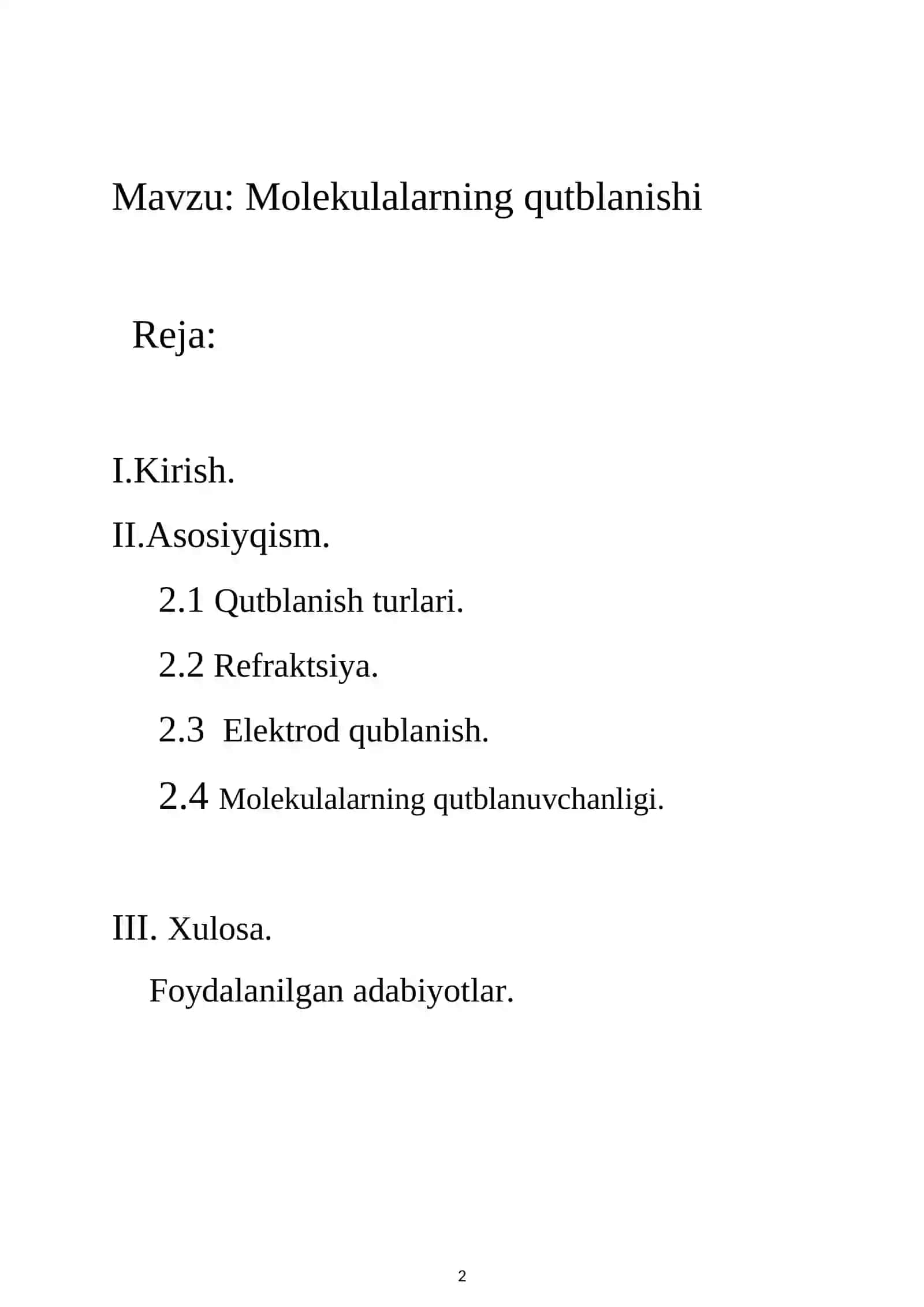 Molekulalarning qutblanishi 2