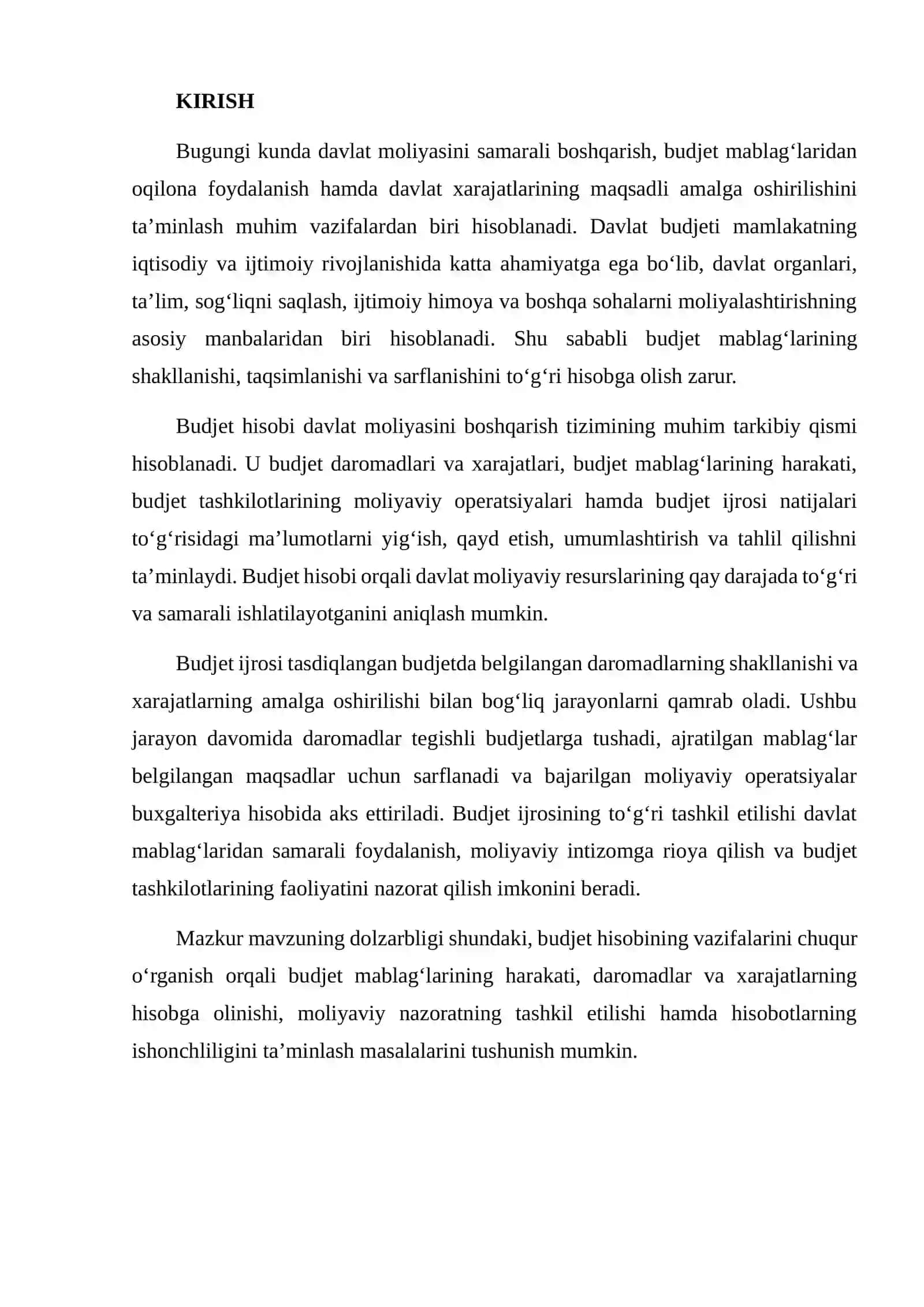 O‘QUV-ILMIY ADABIYOTLAR ASOSIDA BUDJET HISOBINING BUDJET IJROSI SOHASIDAGI VAZIFALARI 2