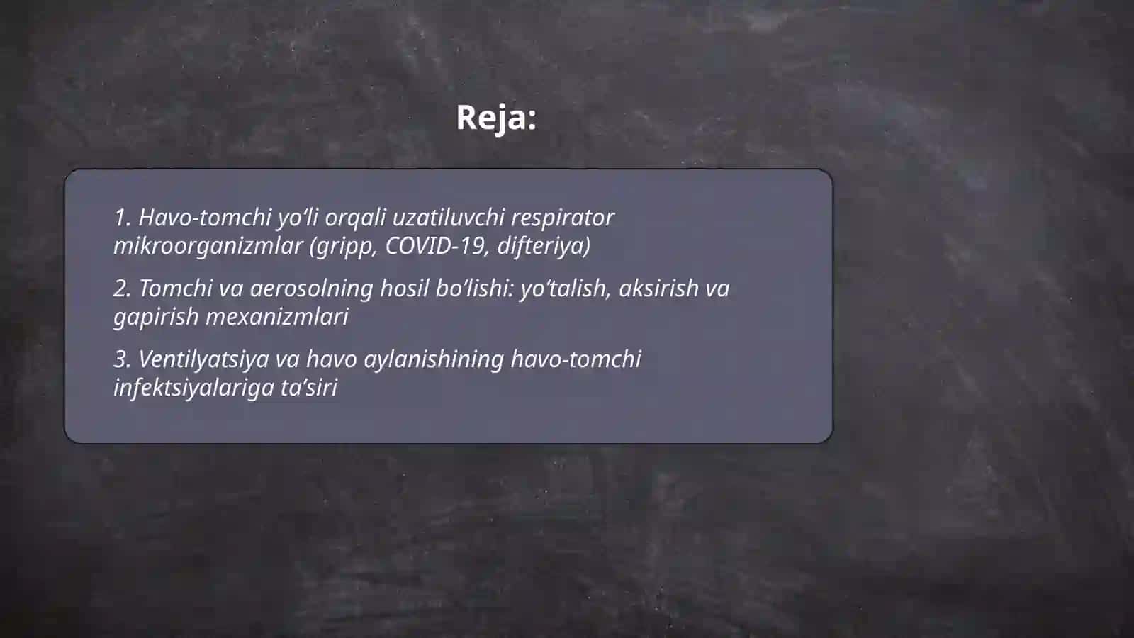 Havo tomchi, kontakt, implantatsion infeksion manbalari 2