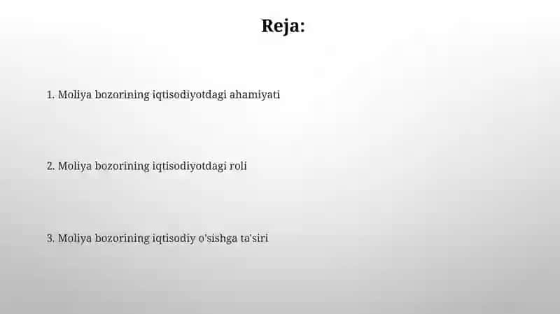 Moliya bozorining iqtisodiyotdagi ahamiyati va o‘rni 2