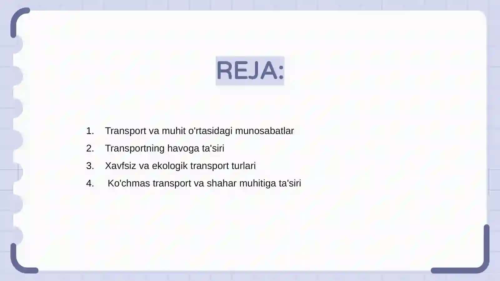 Transport va muhit o'rtasidagi munosabatlar 2