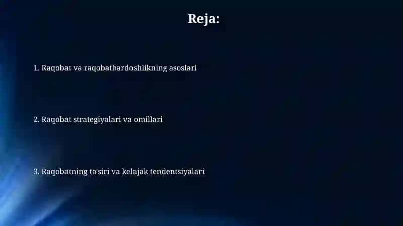 Raqobat va Raqobatbardoshlik 2