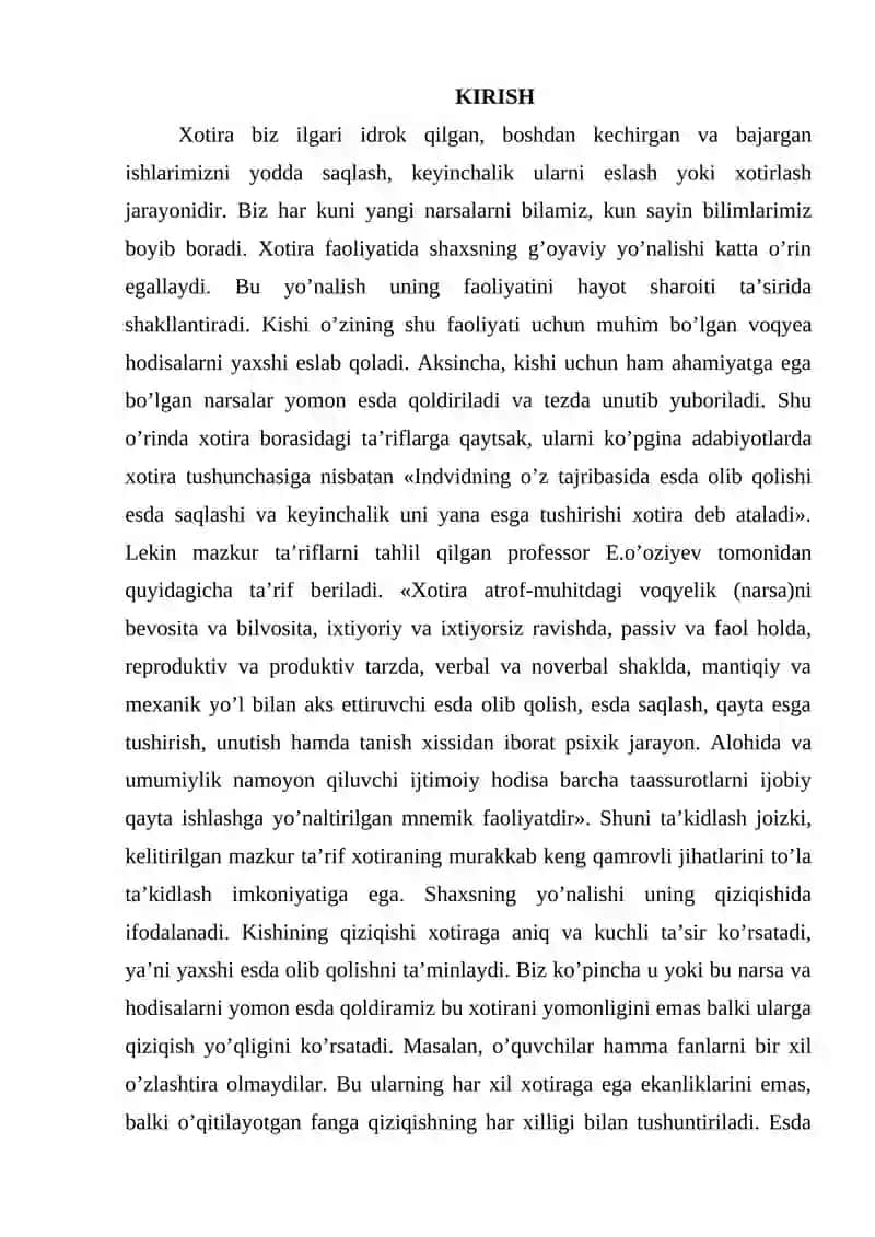 Xotiraning neyrofiziologik asoslari va bioximik nazariyalari 2