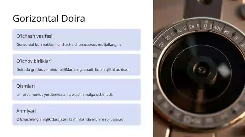 Teodolitlarning asosly qismlari. 2