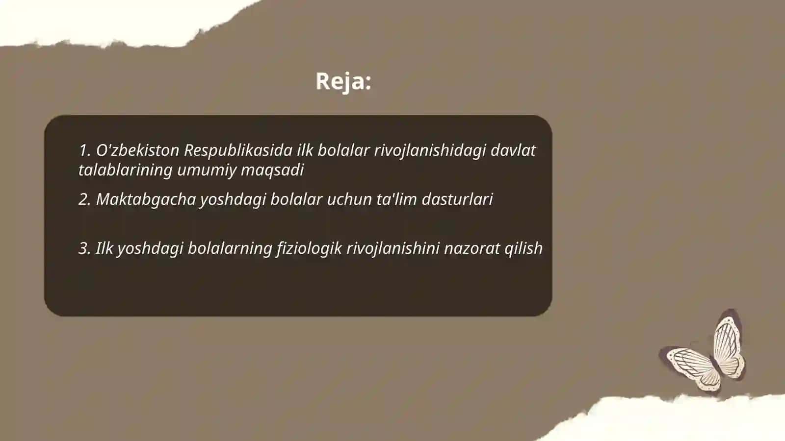 O'zbekiston respublikasining ilk va maktabgacha yoshdagi bolalar rivojlanishiga qo'yiladigan davlat talablari 2