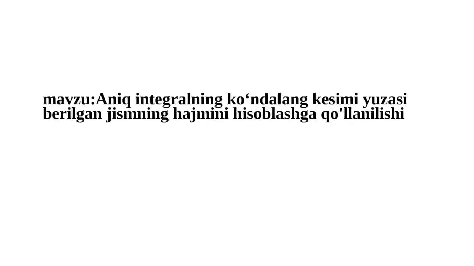 MATEMATIKA TA’LIMYO‘NALISHI 2