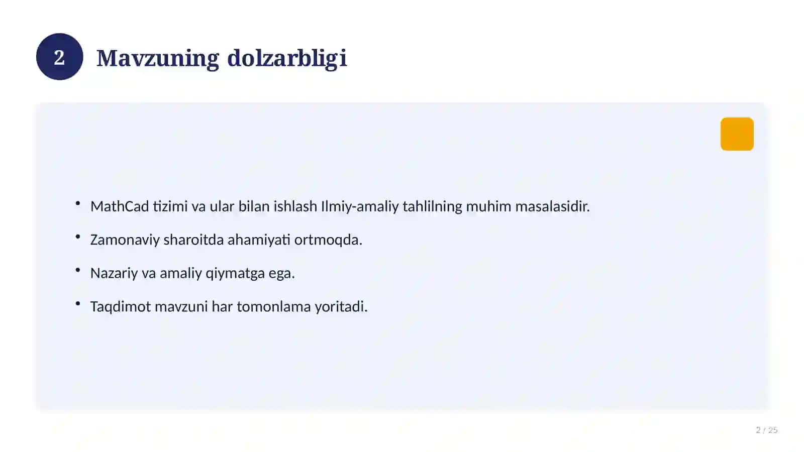 MathCad tizimi va ular bilan ishlash 2