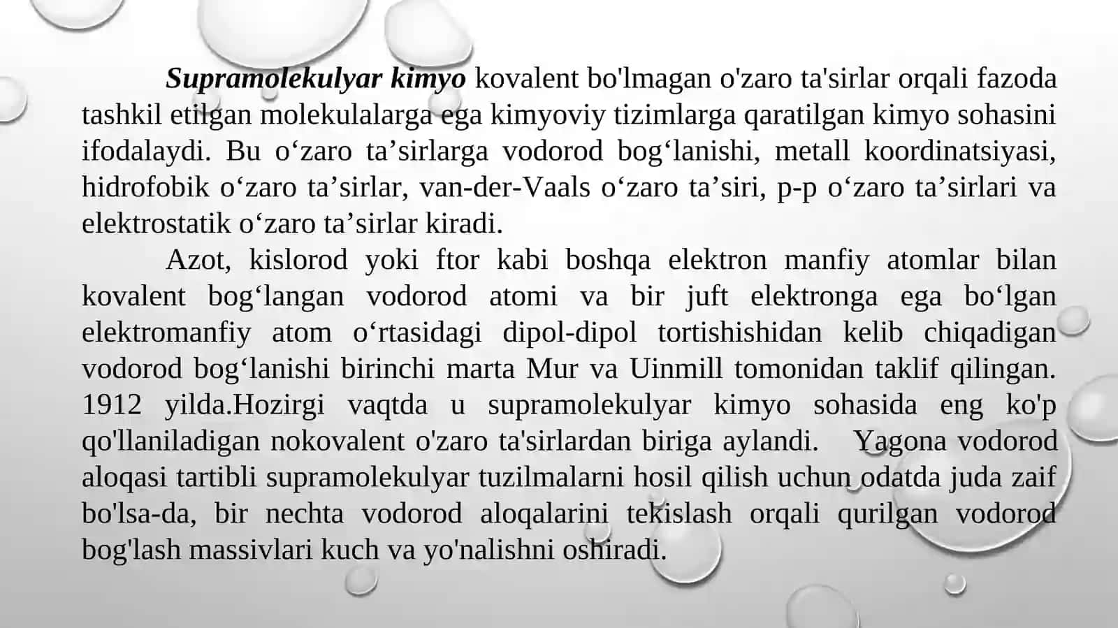 Molekulyar o'z - o'zini yig'ish-supramolekulyar tizimlarni dasturlash 2