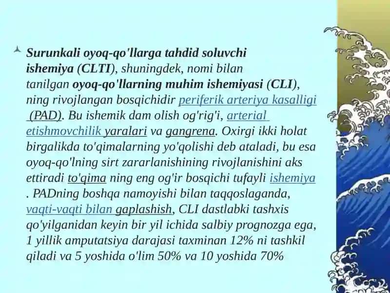 Surunkali oyoq-qo'llar gatahdid 2