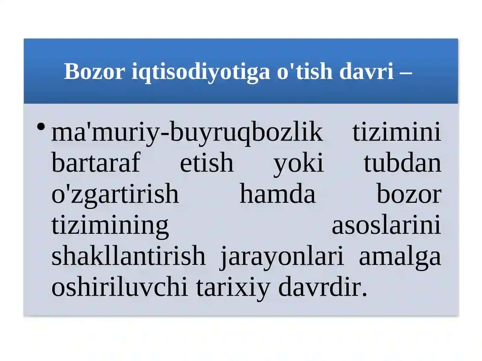 O'tish davri iqtisodiyoti nazariyasi 2