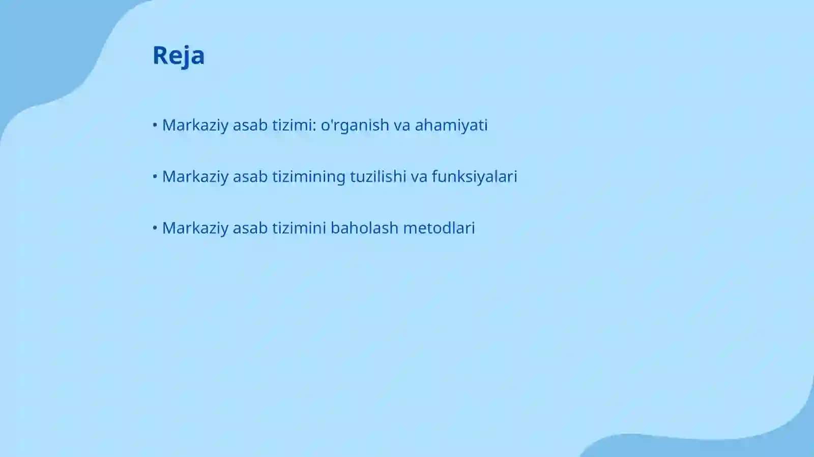 Markaziy Asab tizimi funksiasi xolatini aniqlash 2
