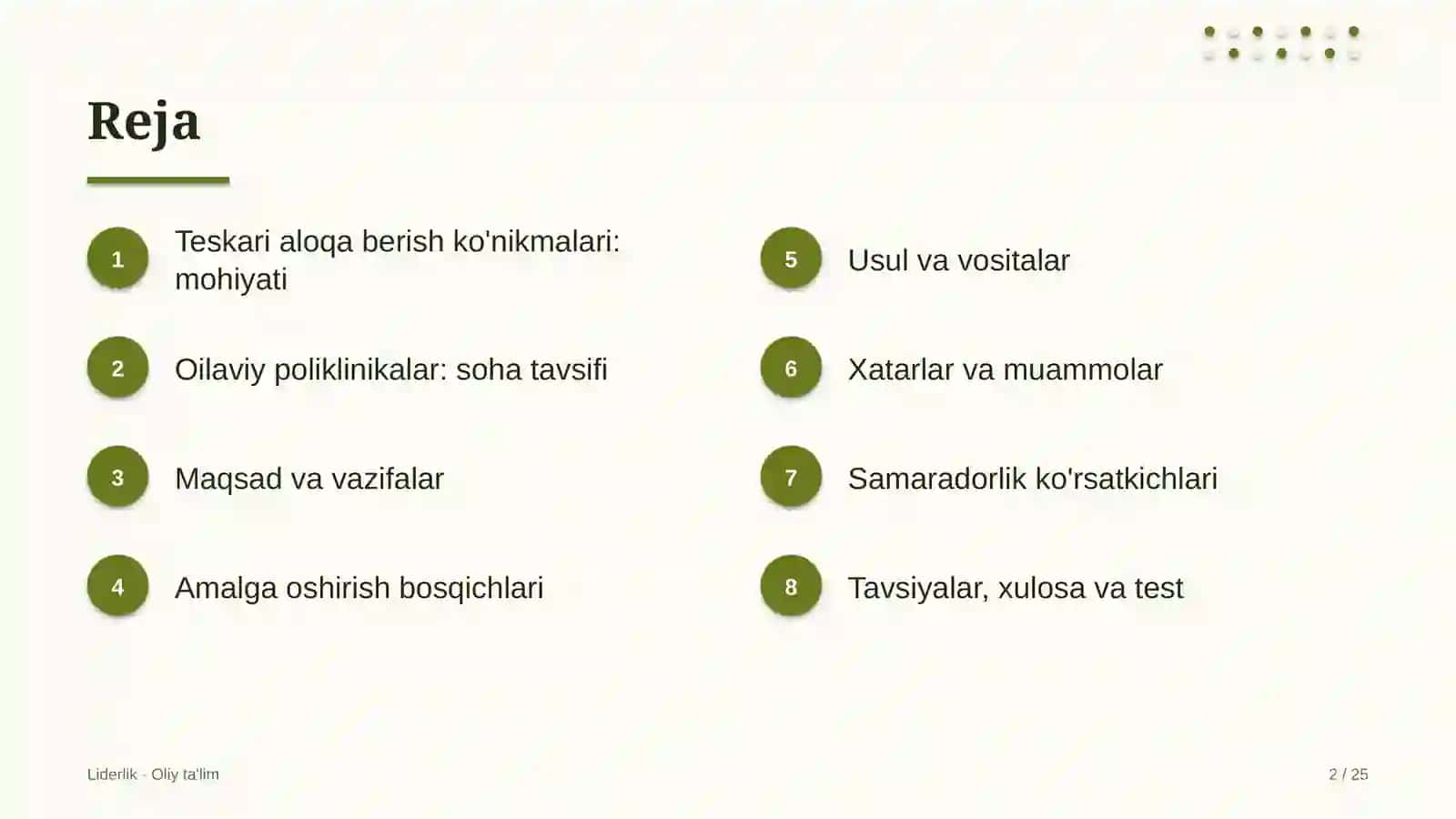 oilaviy poliklinikalarda teskari aloqa berish ko'nikmalarini rivojlantirish 2132 2