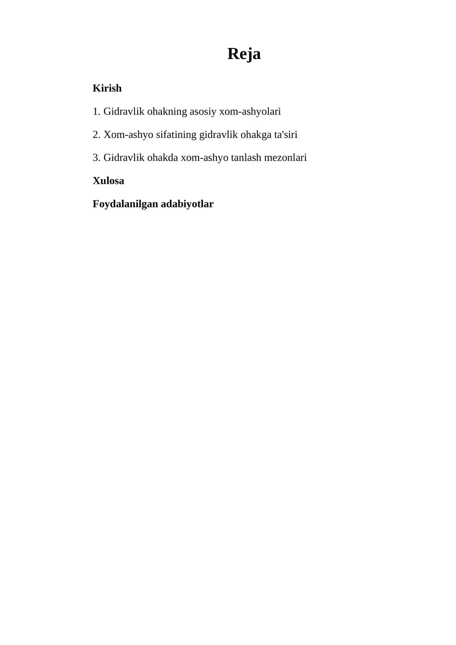 Gidravlik оhakning xоm-ashyolari 2