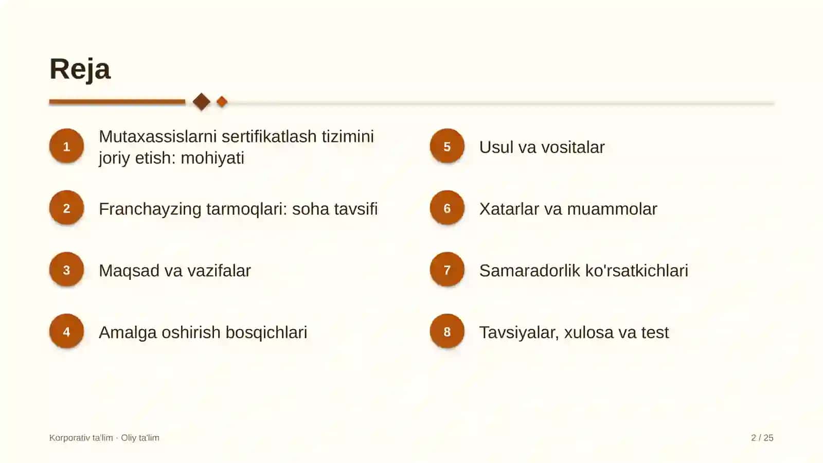 franchayzing tarmoqlarida mutaxassislarni sertifikatlash tizimini joriy etish 6218 2