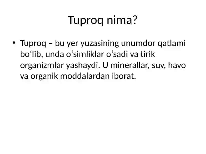 Tuproq hosil qiluvchi omillar 2