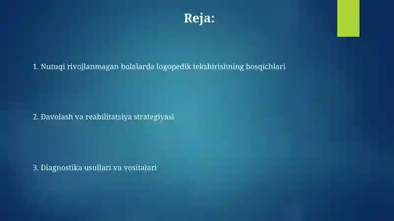 Nutqi to'liq rivojlanmagan bolalar nutqini logopedik tekshirish 2