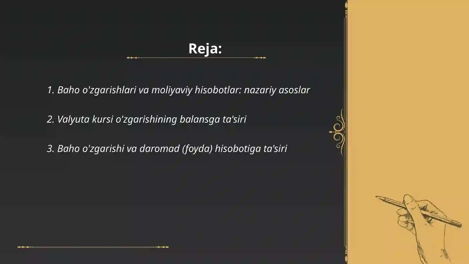 Baho o'zgarishlari va moliyaviy hisobotlar: nazariy asoslar 2