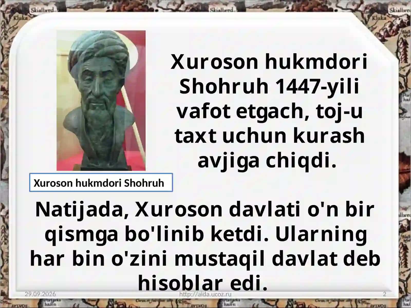 XV asr oxiri-XVI asr boshlaridaTurkistonda siyosiy vaziyat 2